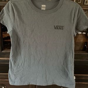 Vans fitted tee in dark green with logo